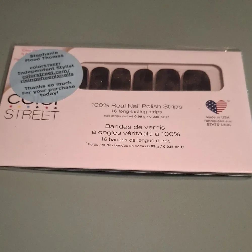 Color Street Black Runaway Lame Nail Strips